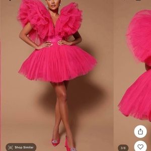 FashionNova Delaney Tulle Mini Dress - Pink